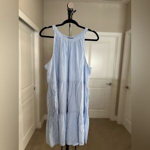 Women’s Old Navy Light Blue & White Striped Midi Dress Size XL